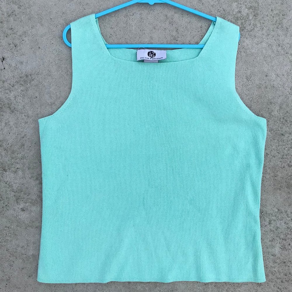 Mint Green Square Tank Top